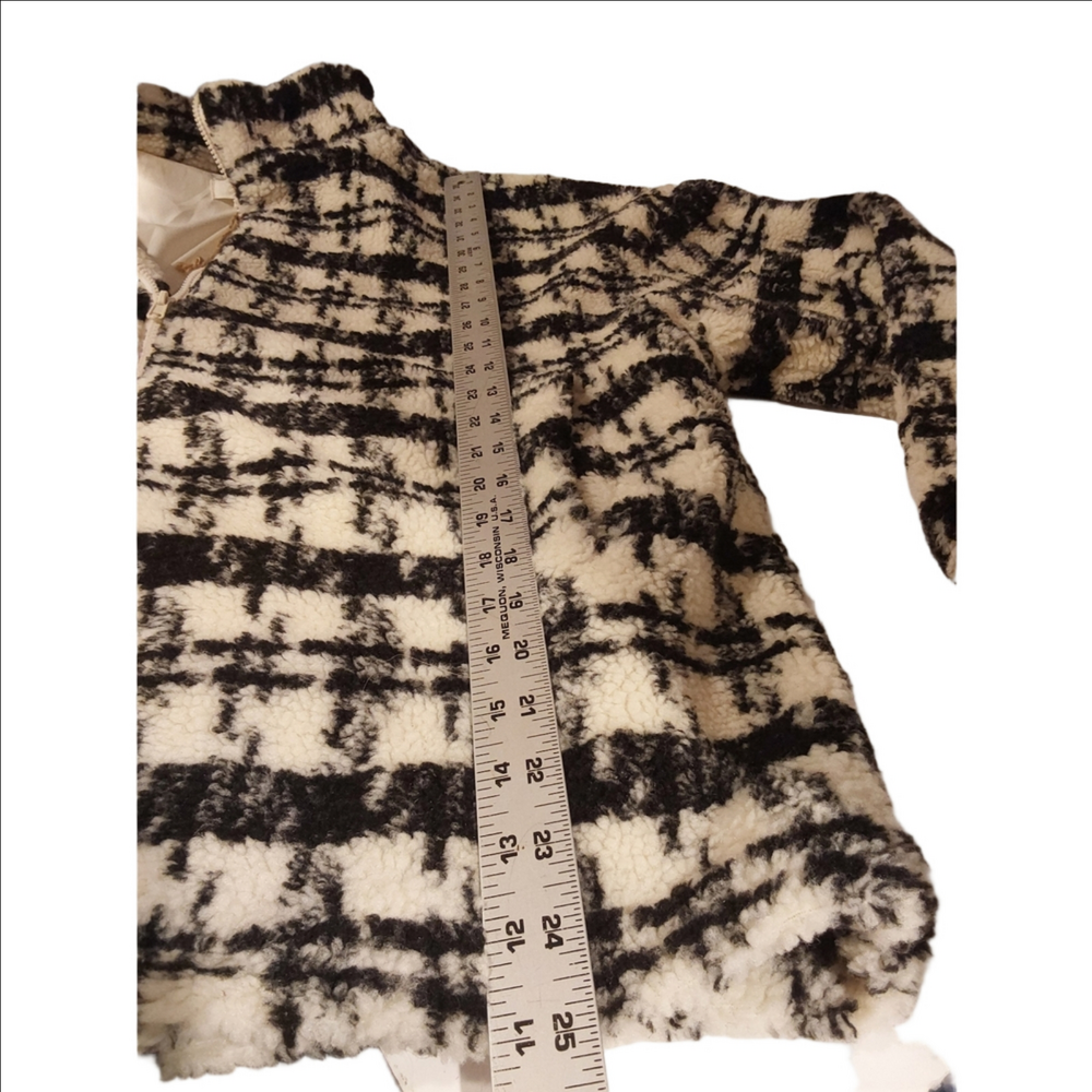 Easel Black and Cream Plaid Teddy Jacket L - Picture 6 of 8